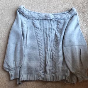 Off-The-Shoulder Cable Sweater
